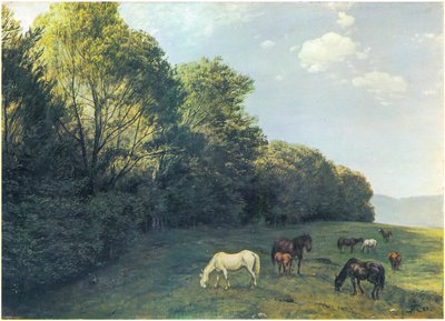 Landscape with Grazing Horses by Hans Thoma